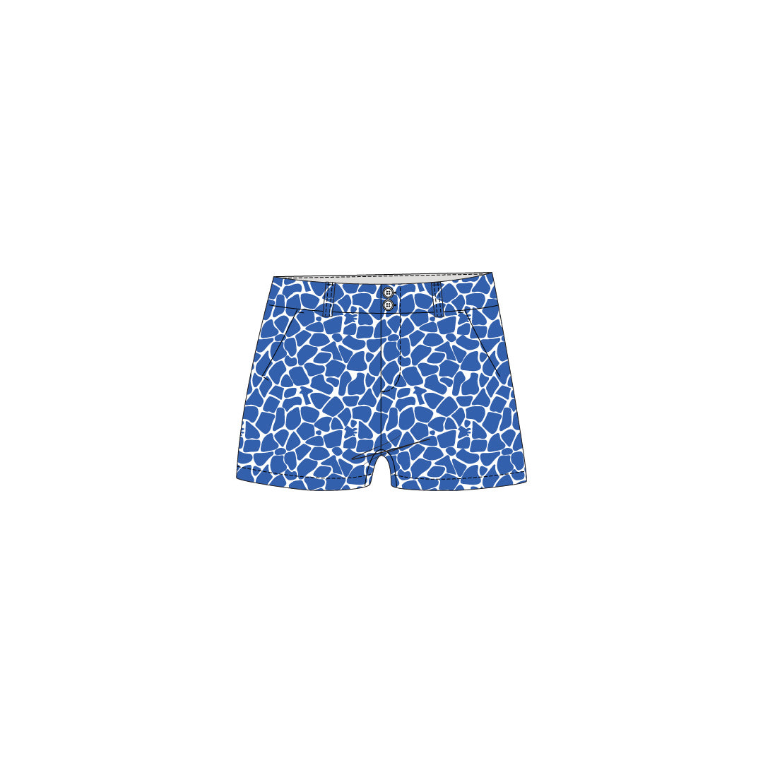 Blue Giraffe Women's High Waist Short - MTO