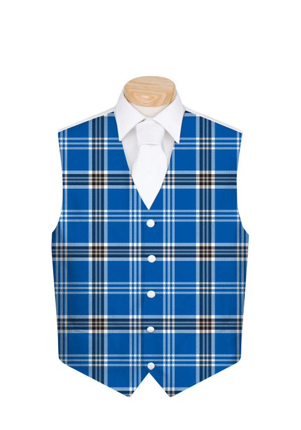 Fairway Blue Plaid Men's Vest - MTO