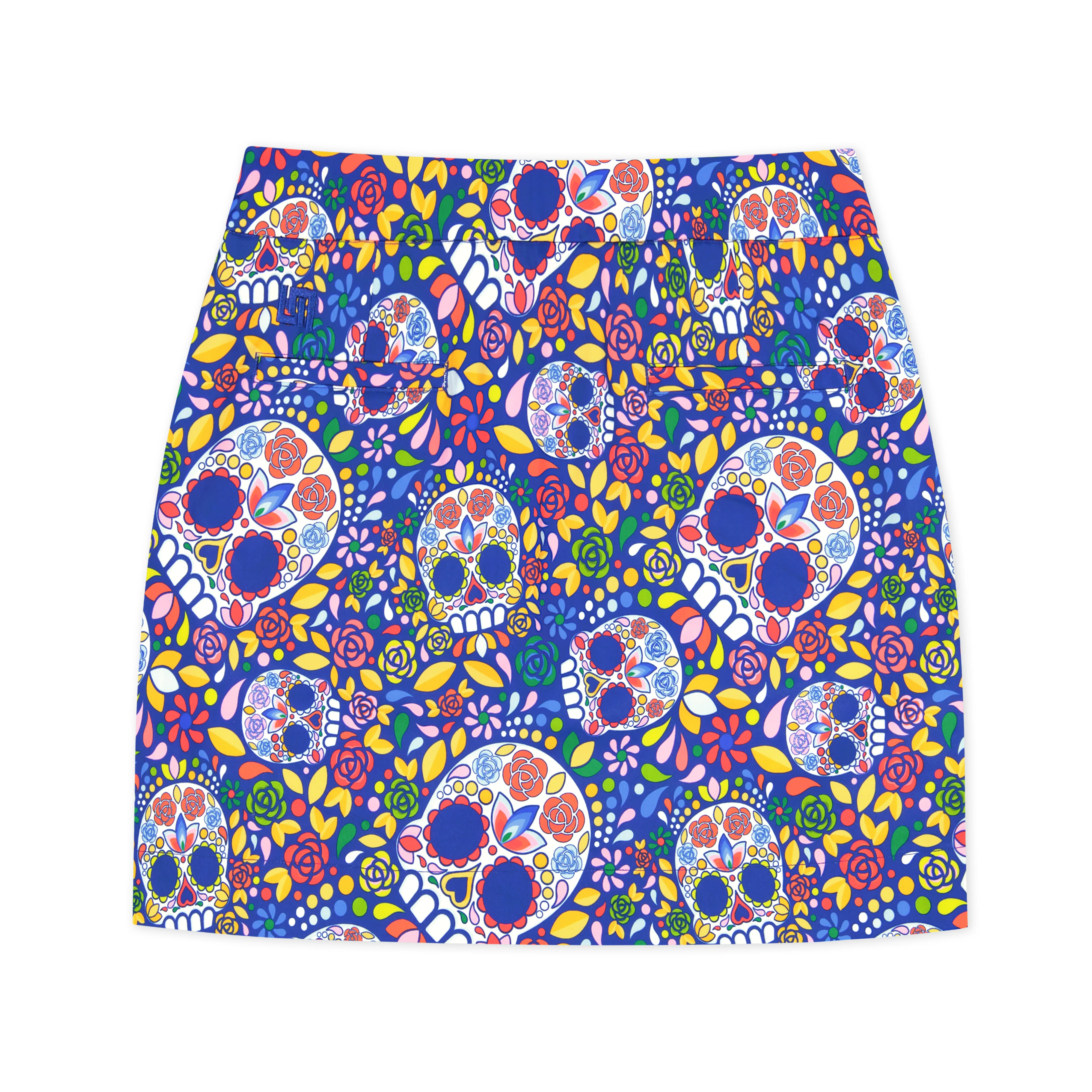 Classic Skort - Mosaic Skulls Blue - Image 3