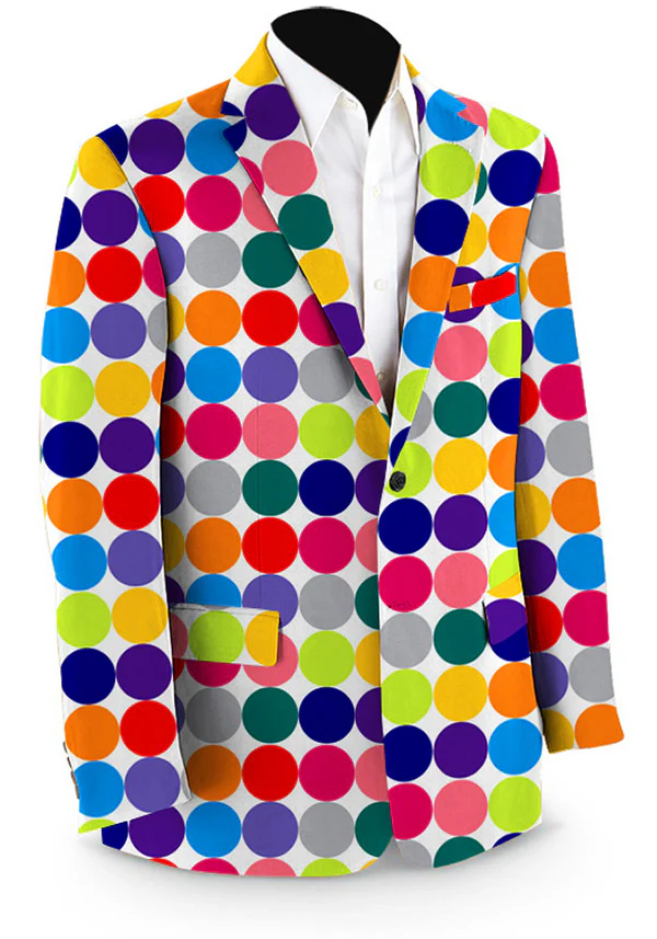 Fairway Disco Balls White Men's Sportcoat - MTO