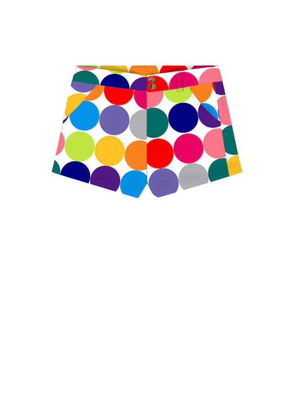 Fairway Disco Balls White Women's High Waist Short - MTO