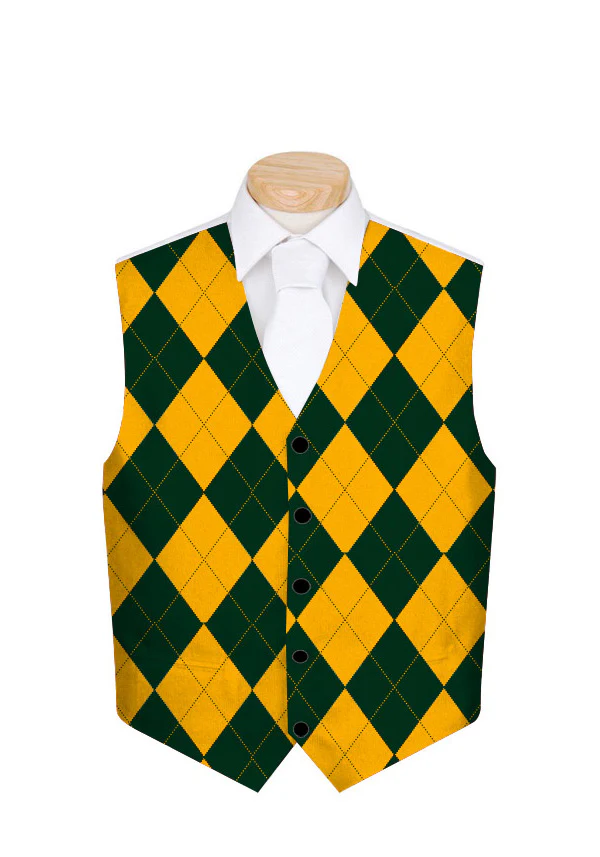 Fairway Hunter Green & Gold Mega Men's Vest - MTO