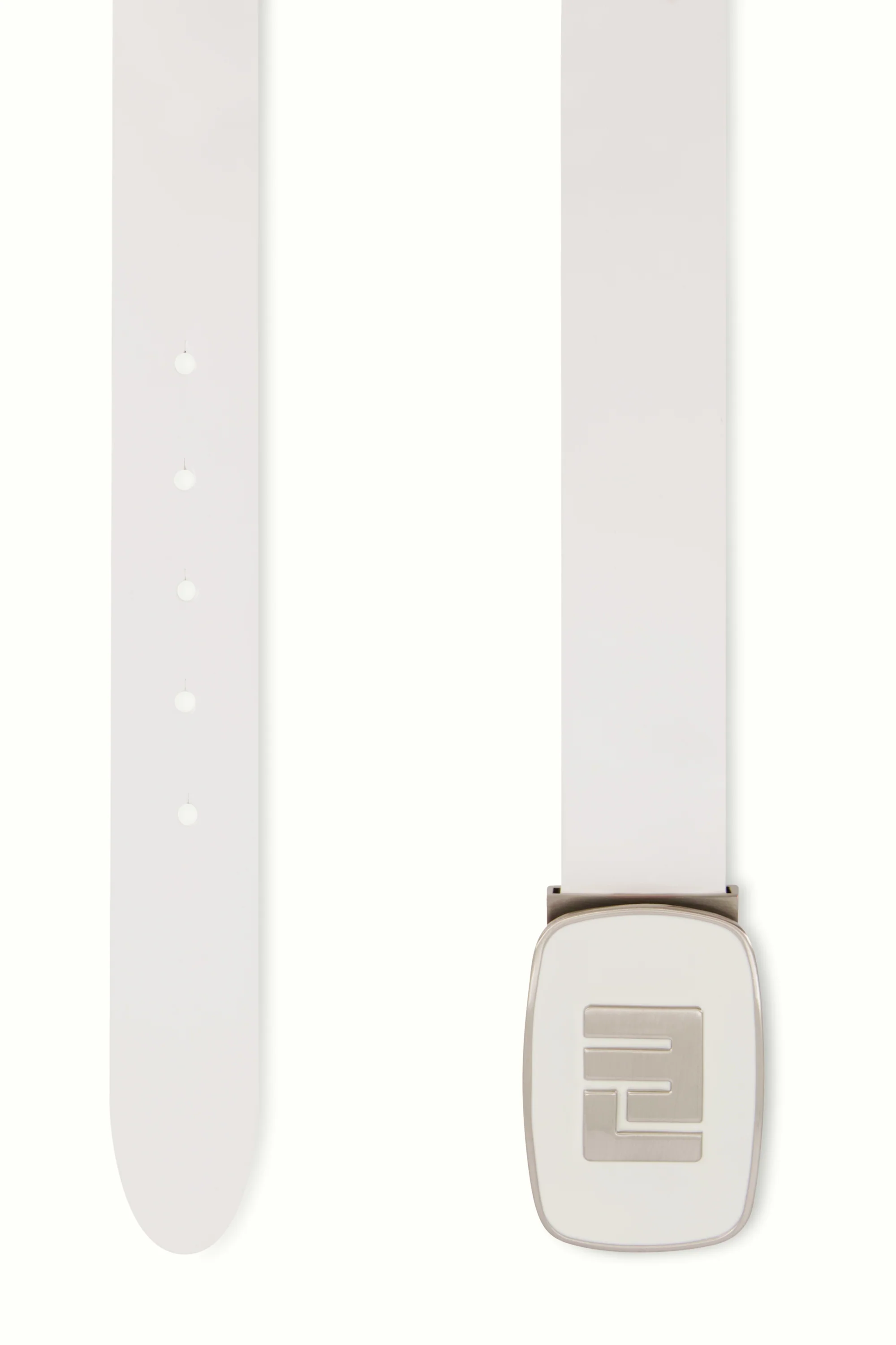 Polished White Patent Leather Belt - Image 2