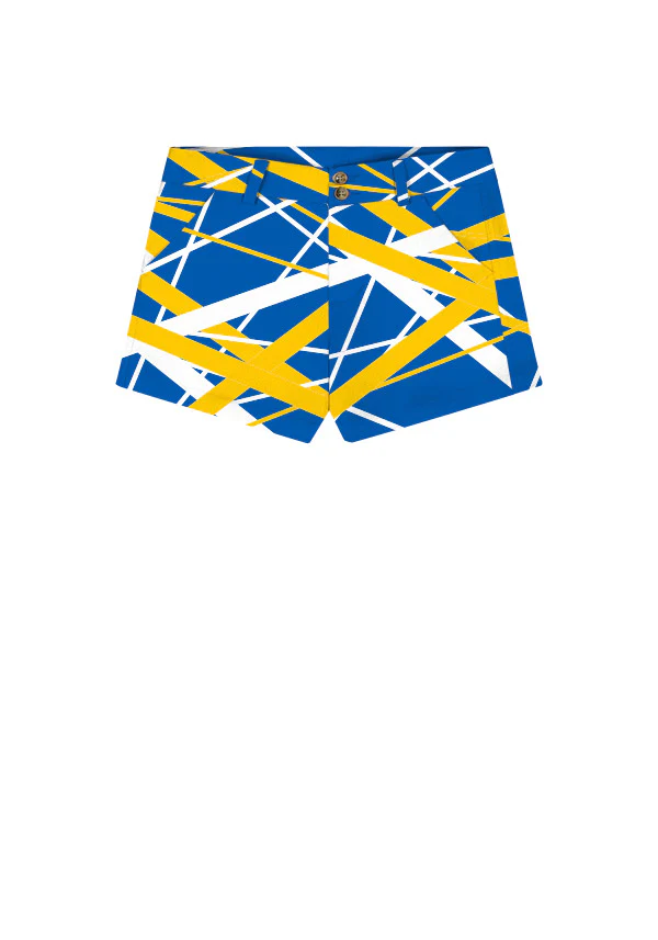 Stix Blue & Gold Women's High Waist Short - MTO